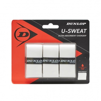 Dunlop Overgrip U Sweat 0.5mm (wchłaniający wilgoć, chwytliwy) biały - 3 sztuki